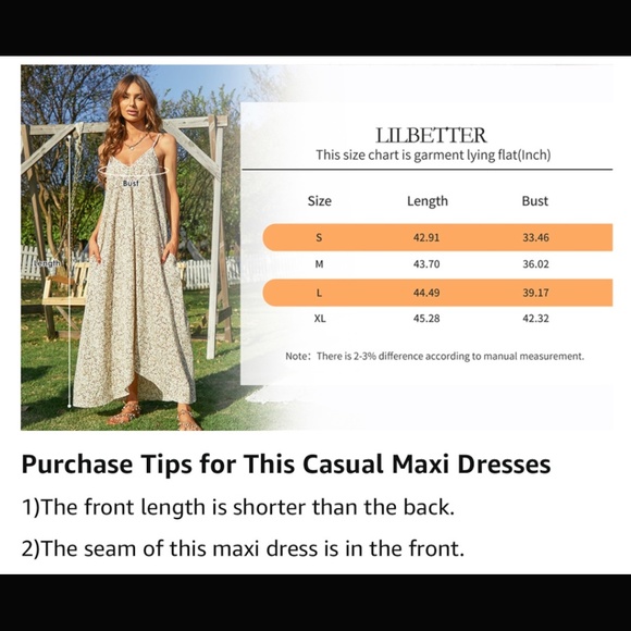 LILBETTER Women V-Neck Polka Dot Print Spaghetti Strap Boho Long Maxi Dress NWT - Picture 8 of 8